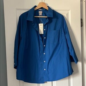 Chico's Vibrant Blue No-Iron Shirt